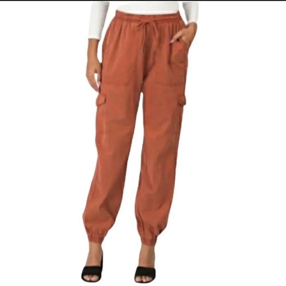 7 For All Mankind Relaxed Cargo Joggers - Rust Orange